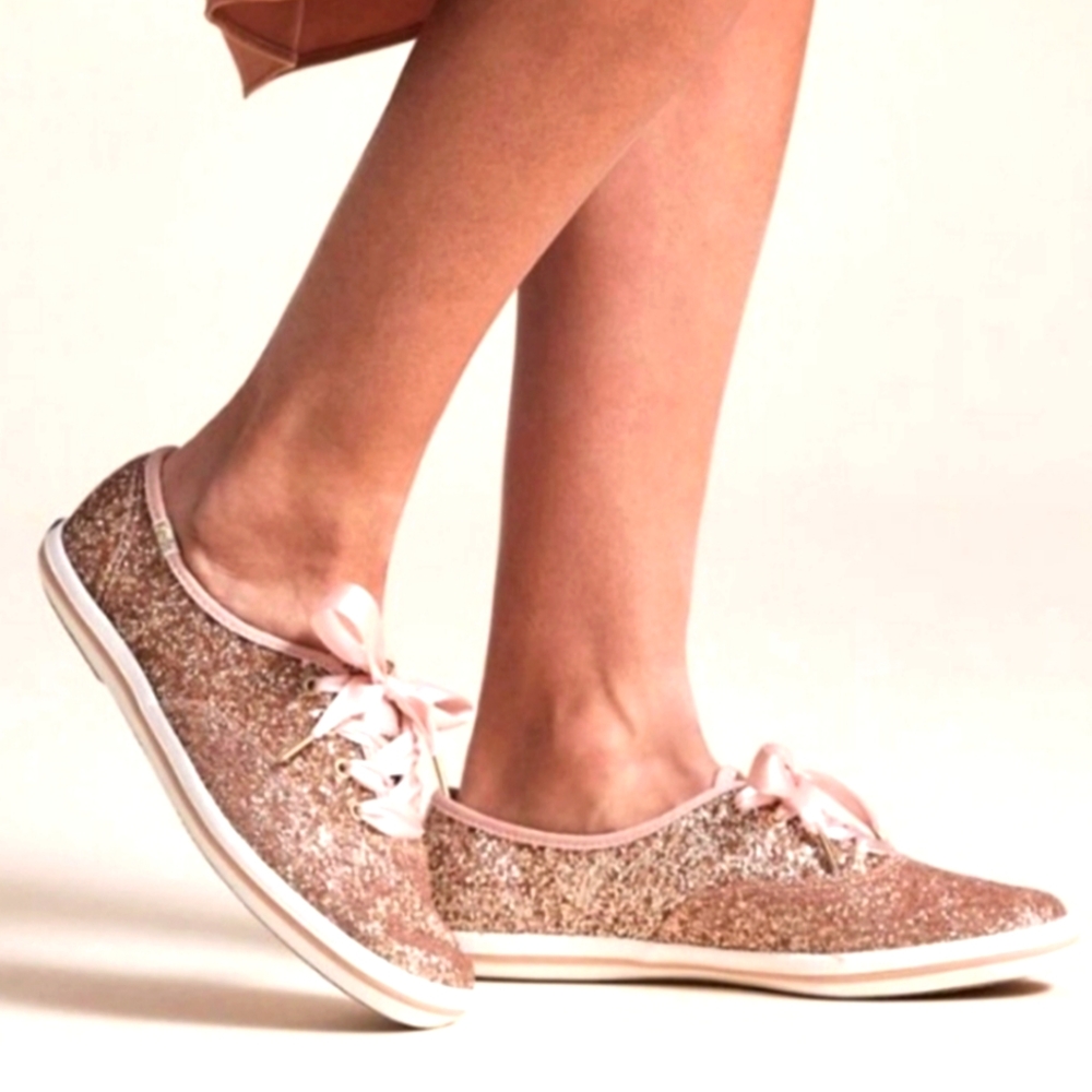 Keds®x Kate Spade Rose Gold Glitter Sneakers Sneakers